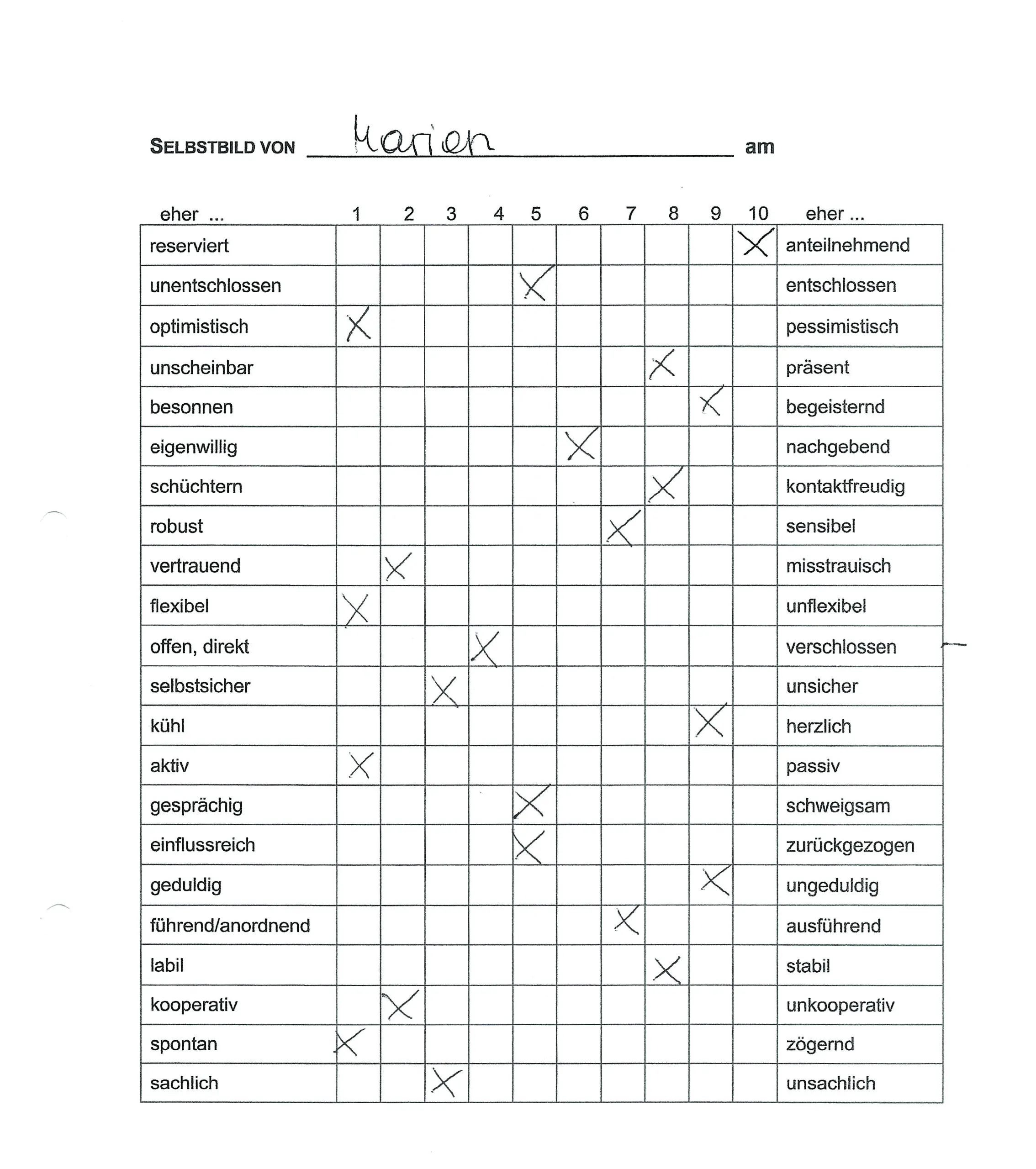 Fremdbildeinschätzung durch Kolllegin